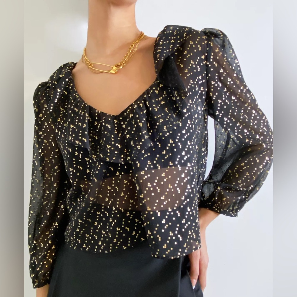 Sunday Best Harper Blouse, Aritzia, Small, Black